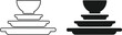 © Graphicdsrv - Stack of Ceramic Dishes and Bowl Icon Set Isolated on transparent Background