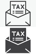 © alekseyvanin - Tax letter envelope icon set in different style. Line and outline with solid version, editable stroke vector icon sign and symbol. Official tax mail icon.