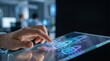 © Chanoknan - Business Professional Hand Engaging Digital Tablet Security Interface With Futuristic Lock Icon for Data Protection and Cybersecurity Optimization in Modern Workplace Environment