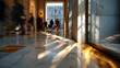 © ABF_MATEO - Hallway Glimpse: Sunlight, Architecture, and Passersby in a Classic Space