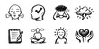 © stas111 - Mental wellbeing sketch icon collection in black. Set of stress, mindfulness, emotional balance, anxiety and inner calm icons in doodle style