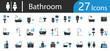 © jawad - Flat Bathroom Icons Collection for Toilets, Showers, Sinks, Hygiene, and Sanitary Facilities