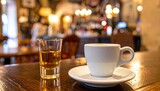 Caffè Corretto with Grappa. Traditional Italian Beverage