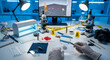 © Aura - A crime scene investigation lab setup with fingerprints evidence and scientific tools