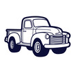 © MDREAZUL - Vector illustration of a vintage classic pickup truck in a clean simple outline style