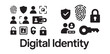 © MDABDUR - Digital identity concept set with biometric and security related icons and typography