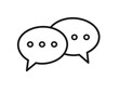 © Jans - A simple, black-and-white icon depicting two speech bubbles, suggesting conversation and communication. Each bubble contains three dots
