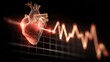 © Anca - A 3D heart model pulses, accompanied by a dynamic electrocardiogram rhythm, symbolizing life and vitality in a modern digital representation. ..Created with Generative AI, not depicting real subjects.
