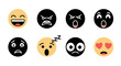 © Hridoy - Collection of diverse emoji faces displaying various emotions and expressions