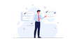 © Rayyan - Businessman checking off tasks on a digital checklist, business planning concept