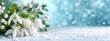 © liliyabatyrova - Snowdrop flowers burst forth, their pure white petals contrasting against a backdrop of soft snowflakes. This delightful scene captures the beauty of early spring in a peaceful, snowy setting