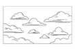 © LOBSTER LARRY - Minimalist linear clouds in black and white sky background