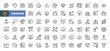 © Happy Art - Business teamwork, team building, work group, co-worker, cooperation and human resources minimal thin line web icon set. Outline icons collection. Simple vector illustration.