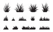 © Mojnur - Assortment of black grass tufts and clumps in silhouette isolated on a white background for design