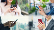 © metamorworks - スマホを使う人々のコラージュ映像