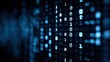 © Goku - Glowing binary code matrix in blue, numbers cascading against a blurred background
