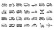 © Rastel - Collection of Various Vehicle Icons Outlined.