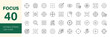 © Dear Lala - Focus icon set. Editable line icons. Vector illustration.