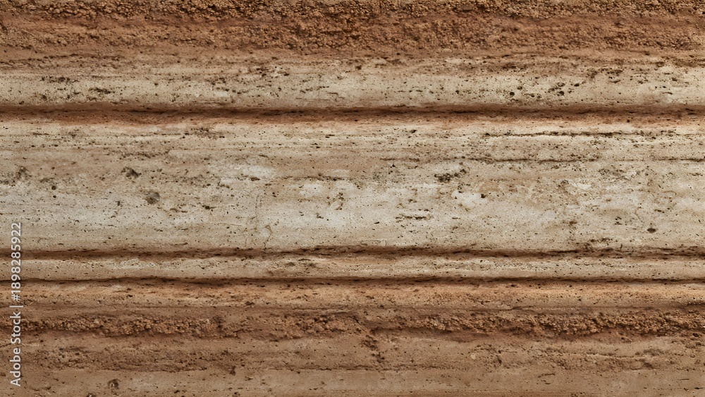 Big Texture Rammed Earth Rammed earth wall texture with natural layered patterns Stock Photo ...