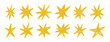 © Yanka - Hand drawn textured yellow stars set grunge line art design