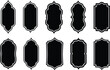© candysartistry - A collection of nine elegant black and white decorative frame shapes.