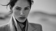 © Olga - Timeless Beauty: A Striking Black and White Editorial Fashion Portrait of a Female Model in Elegant Attire