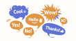 © Kaca - colorful speech bubbles with positive and negative expressions
