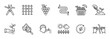 © Vladislav - Set of viticulture and winemaking icons illustrates the grape growing process with minimalist thin line symbols for pruning, planting, irrigation, and harvesting