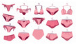 © Sabbir - Cartoon women panties collection vector illustration with modern underwear styles on white background