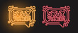 © Blazing Design - Stay Tuned Neon Speech Bubble Sign on Dark Background