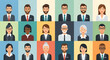 © cimcim - Modern flat design collection of diverse professional avatars representing a global workforce, ideal for user profiles, business networking, and digital team representation