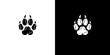 © cuan - Black and white animal paw prints on contrasting backgrounds.