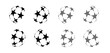 © NaRa - Abstract 3D football star ball vector illustrations collection with various perspective angles and grayscale gradients for soccer tournament branding