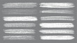 © Vector point - Collection of twelve white chalk brush stroke textures on a grey background