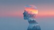 © Наталья Добровольска - Self reflection concept representing inner thoughts and personal awareness.