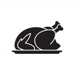 © CHONDON - Roasted Poultry Silhouette Icon on a Serving Platter