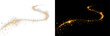 © Alehandro - Shimmering golden curve creates a magical flowing swirl effect. Sparkles and dust enhance luxury glow. Suitable for abstract motion art and PNG overlays  golden road