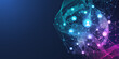 © TechSolution - Global network connection concept. Big data visualization. Social network communication in the global computer networks. Internet technology. Business. Science. Vector illustration