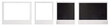 © Window to Europe - A set of close-up empty Polaroid photo frames in two sizes: standard and family photos from both sides. With worn sides. Isolated on a transparent background. With transparent shadow. PNG