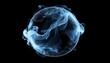© David - wispy smoke in motion inside sphere perfect for logos and overlay effect gas smoke fluid isolated on black background plasma mist chemical effect abstract shapes