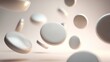 © AssanAI.Studio - Floating White Discs on Soft Background with Subtle Shadows and Highlights