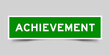 © bankrx - Green color square shape sticker label with word achievement on gray background