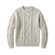 © PNG STOCK - Beautiful white cable knit sweater isolated on white background isolated on transparent background