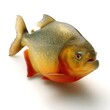 © Pixelvault - A piranha resting in a calm horizontal pose isolated on white background neutral and controlled mood soft ambient lighting minimal composition professional stock photo, Realistic Photo