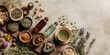 © SULAK - Herbal wellness flat lay with natural ingredients and copy space