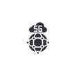 © ShiningPixel - 5G globe network icon illustrating global connectivity, worldwide telecommunications, and digital communication systems.