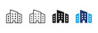 © Chelpanoff - Office building icon representing business, corporate company and commercial real estate. Symbol of headquarters, enterprise, organization and urban architecture.
