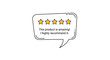 © Tasnim Studio - Five star review in a speech bubble with positive customer testimonial