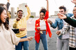 © Xavier Lorenzo - Happy young group of diverse people having fun together at new year party. Celebration lifestyle concept