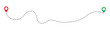 © Gfxgner - Dotted path with location points icon.  Route icon between two points with dotted path and location pin. Vector illustration.